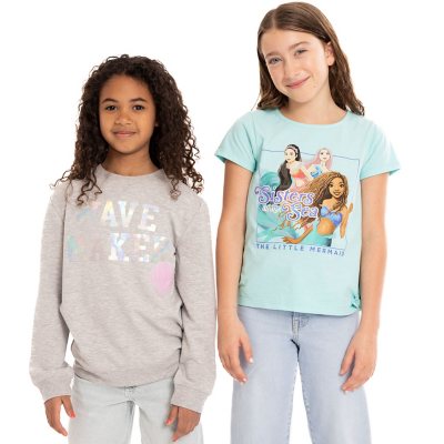 Licensed Girls' 2 Pack Tee and Crew Sweatshirt Set