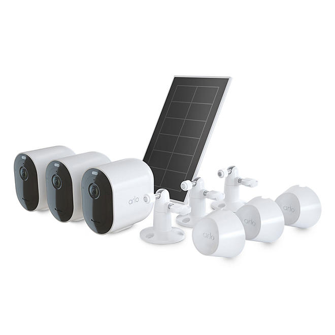 Arlo Pro 4 3 Cam Bundle - 3 Cameras - 6 Mounts - 1 Solar Panel