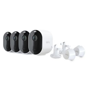 Arlo Pro 4 - 2K Spotlight Camera Security Bundle, 4 Cam, White