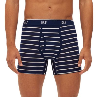 GAP Man's White/Blue Three-pack stretch organic cotton boxer shorts