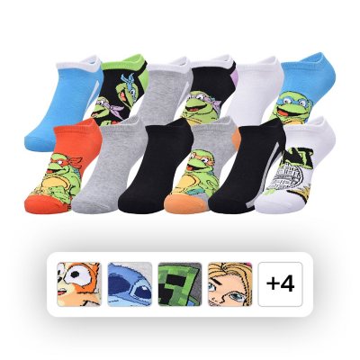 Character Kids 12 Pack Sock - TURTLES S:- S, Teenage Mutant Ninja Turtles - Online Only