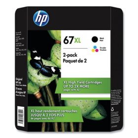 HP 67XL, High Yield Black/Tri-Color Ink Cartridges 2-Pack