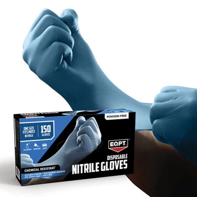 EQPT Industrial Powder-Free Nitrile Gloves, Blue (150 ct./pk., 2 pk.) -  Sam's Club
