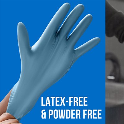 GENERAL SUPPLY General Purpose Nitrile Gloves, Powder-Free, Large, Blue, 3  4/5 mil, 1/CT