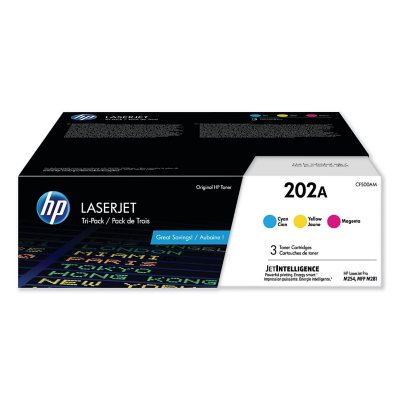 Photos - Ink & Toner Cartridge HP 202A, 3-Pack Cyan/Magenta/Yellow Original LaserJet Toner Cartridges HEWCF500AM 