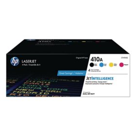 HP 410A, 4-Pack Black; Cyan; Magenta; Yellow Original LaserJet Toner Cartridges