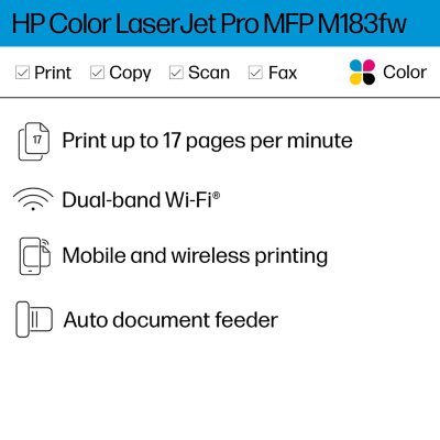 LaserJet Printer Club Sam\'s Pro All-in-One Laser Color - HP Wireless M183fw