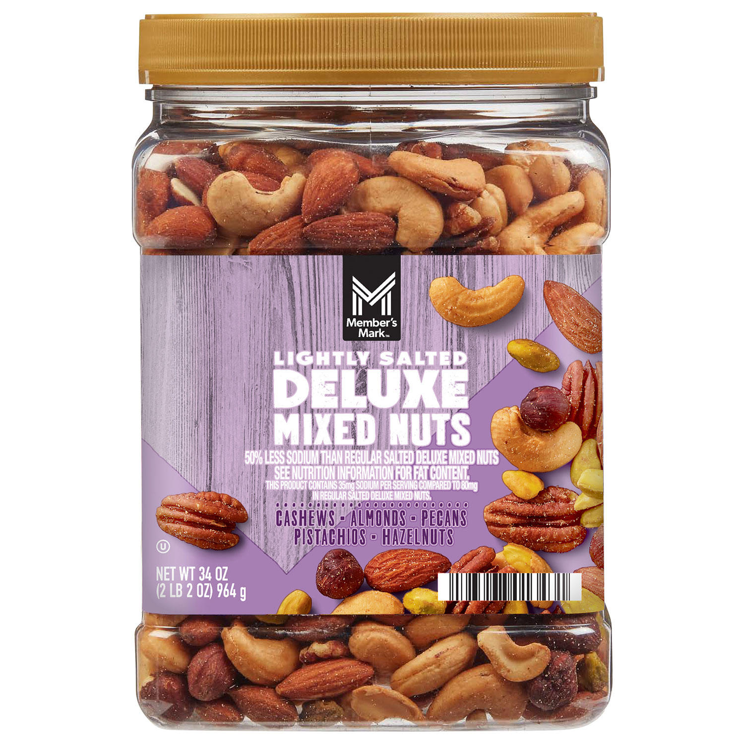 Member's Mark Lightly Salted Deluxe Mixed Nuts 34 oz.