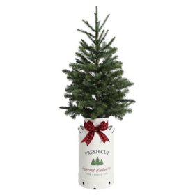 Member S Mark Vintage Milk Can Pre Lit Topiary White Sam S Club