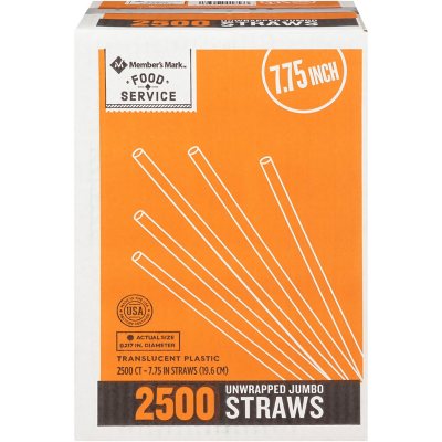 WinCup Jumbo 7.75" Unwrapped Straws, Translucent (2,500 ct.) Sam's Club
