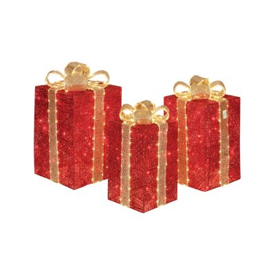 Member's Mark 3-Piece Glittering Presents, Red - Sam's Club