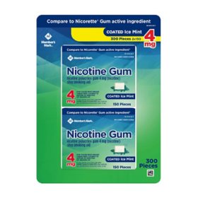 Member's Mark Nicotine Coated Gum, Choose your flavor, 300 ct.
