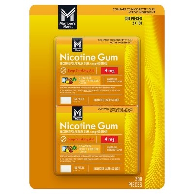 Member S Mark Nicotine Coated Gum 4mg Fruit Flavor 300 Ct Sam S Club