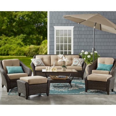 Member S Mark Agio Toronto 6 Piece Patio Deep Seating Set With Sunbrella Fabric Sam S Club