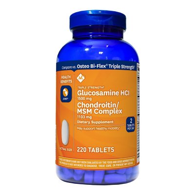 Vergemakkelijken Bourgondië Zichtbaar Member's Mark Triple-Strength Glucosamine Chondroitin MSM Tablets (220 ct.)  - Sam's Club