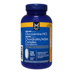 Member’s Mark Glucosamine HCl and Chondroitin/MSM Complex Tablets, 220 ct.