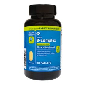 Member's Mark Super B-complex Dietary Supplement Tablets with Biotin, 300 ct.