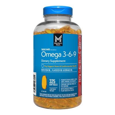 Member s Mark Omega 3 6 9 Dietary Supplement Softgels 325 ct