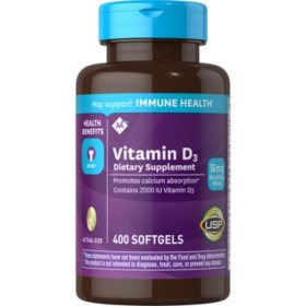 Member's Mark Vitamin D3, 50 mcg, 400 ct.