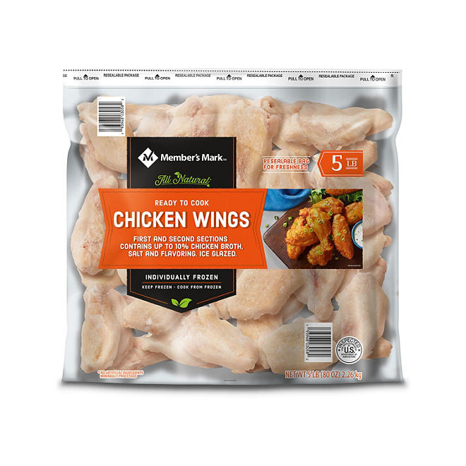 Member's Mark All Natural Chicken Wings, Frozen (5 lbs.)