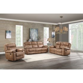 Member S Mark Clark 3 Piece Reclining Sofa Reclining