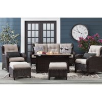 Member's Mark Heritage 6-Piece Deep Seating Fire Pit Set with Sunbrella Fabric