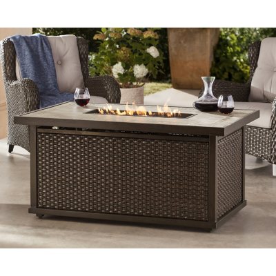 Member's Mark Agio Heritage Aluminum and Wicker Fire Table - Sam's Club