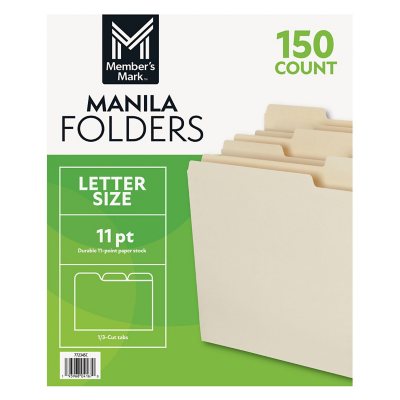 Member's Mark Manila File Folders, Letter, 150/BX