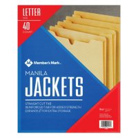 Member's Mark Manila File Jackets, Letter, 40/PK