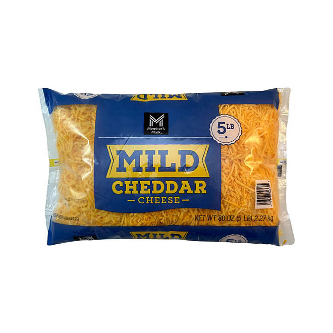 Member's Mark Standard Shredded Mild Yellow Cheddar Cheese 5 lbs.