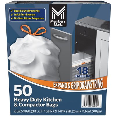 Member's Mark Simple Tie Heavy Duty Black Trash Bags (55 gal., 80 ct.) -  Sam's Club