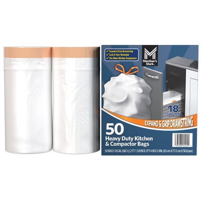 4 Gallon Trash Bags - 180 Count, Drawstring Small Trash Bags