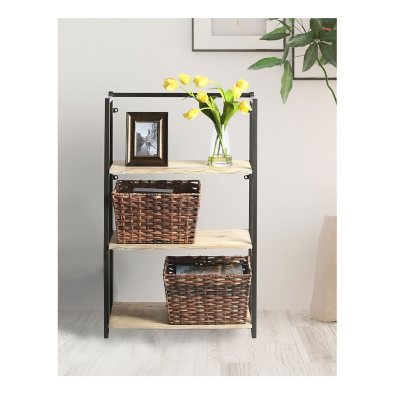 gray wicker storage baskets