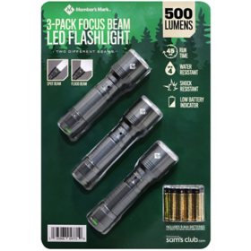 Member's Mark 3-Pack Focus Beam Tactical LED Flashlights