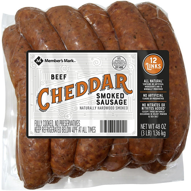 Member's Mark Smoked Cheddar Beef Sausage (12 ct.)