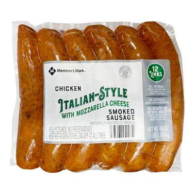 Member S Mark Smoked Italian Style Chicken Sausage With Mozzarella 12 Links Sam S Club