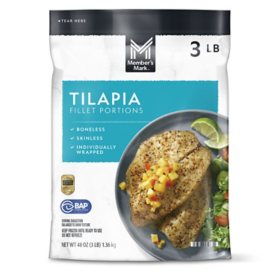 Member's Mark Tilapia Fillet Portions, Frozen, 3 lbs.