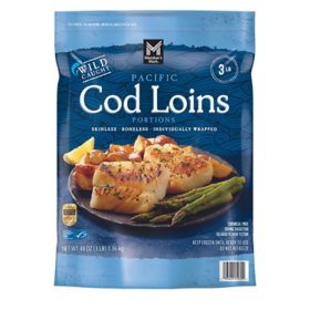 Member's Mark Wild Caught Skinless and Boneless Pacific Cod Loins, Frozen, 3 lbs.