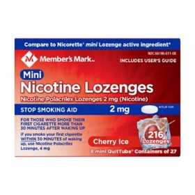 Member’s Mark Nicotine Mini Lozenge, Choose your flavor, 216 ct.