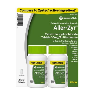 Member's Mark Aller-Zyr, Cetirizine HCl, 10 mg., Antihistamine (400 ct.) - Sam's  Club