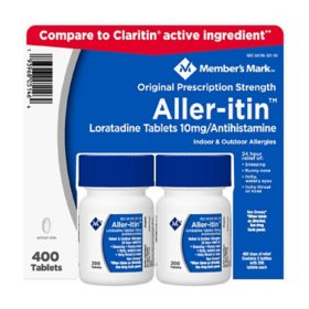 Member's Mark Aller-itin Loratadine Tablets Antihistamine, 10 mg, 400 ct.