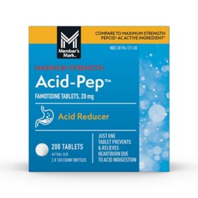 Member’s Mark Acid-Pep Acid Reducer Tablets, 20 mg Famotidine, 100 ct./pk., 2 pk.