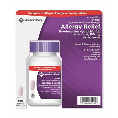 Member's Mark 180mg Allergy Relief, Fexofenadine (150 ct.) - Sam's Club