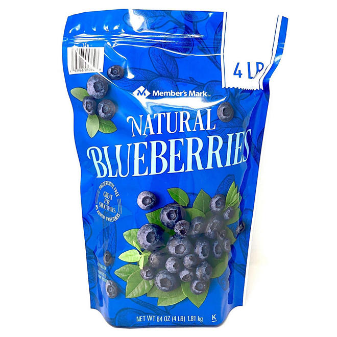 Member's Mark Natural Blueberries, Frozen 4 lbs.