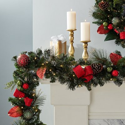 Member's Mark 9' Pre-Lit Decorative Red Garland - Sam's Club