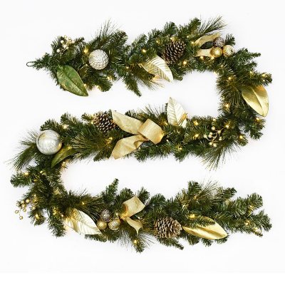 Member's Mark 9' PreLit Decorative Gold Garland Sam's Club