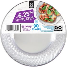 Member's Mark Clear Plastic Plates, 6.25" 90 ct.