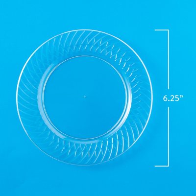 100 Pack 6.25 Inch Clear Plastic Disposable Plates