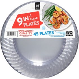 Member's Mark Clear Plastic Plates, 9" 45 ct.