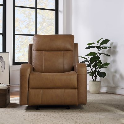 Member S Mark Manhattan Leather Match Glider Recliner Sam S Club